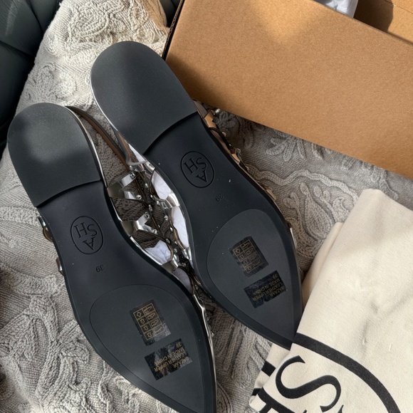 NWT Ash BAZAAR STUDDED SLINGBACK BALLET FLAT sz 9 Retail $225 - Picture 8 of 10